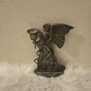 Vintage Zellers Silver Plated Angel Candle Holder
